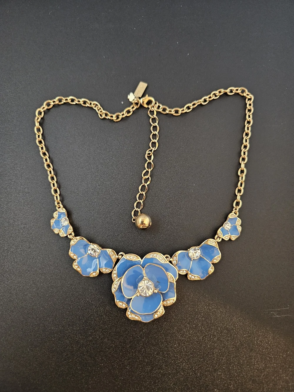 Kate Spade New York Beach House Blue Floral Statement Necklace